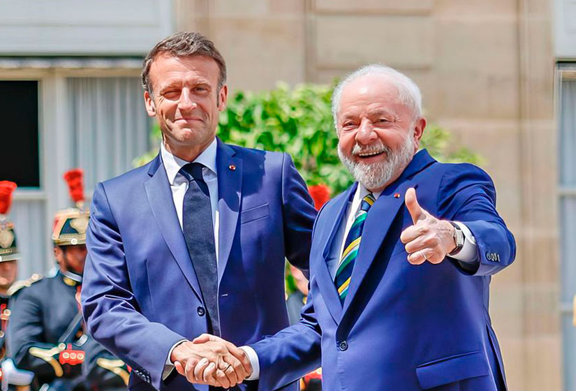 Lula e Macron conversam sobre  Mercosul e União Europeia