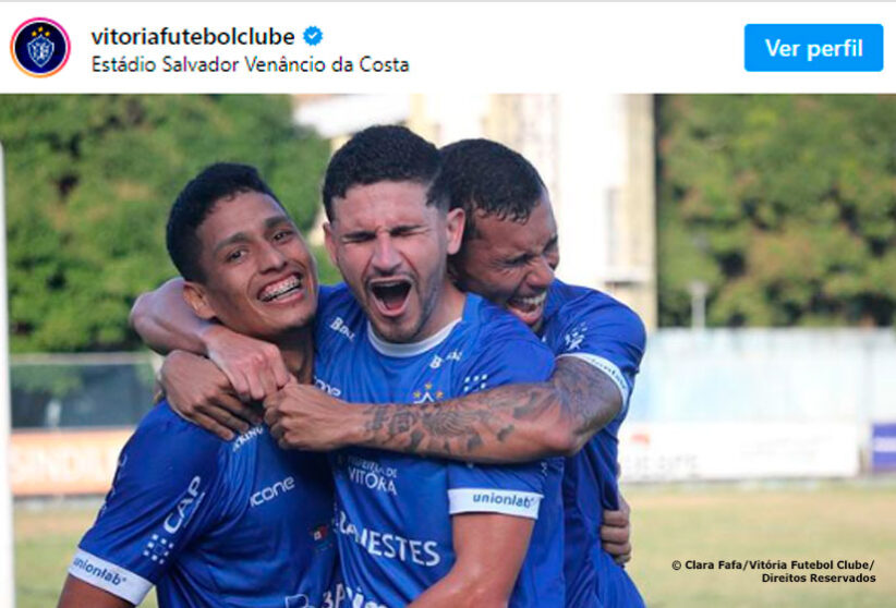 Reprodução Instagram Imagem © Clara Fafa/Vitória Futebol Clube/Direitos Reservados