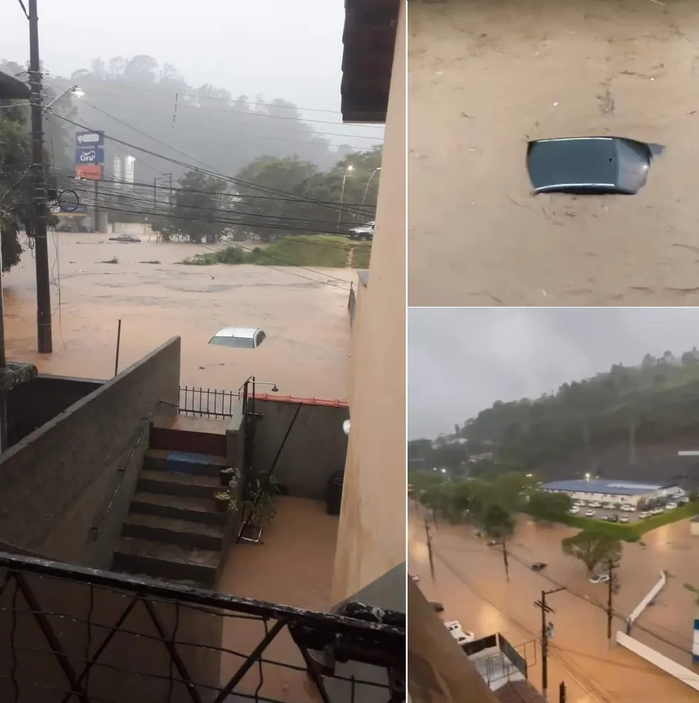 Chuva alaga ruas de Teresópolis; sirenes foram acionadas